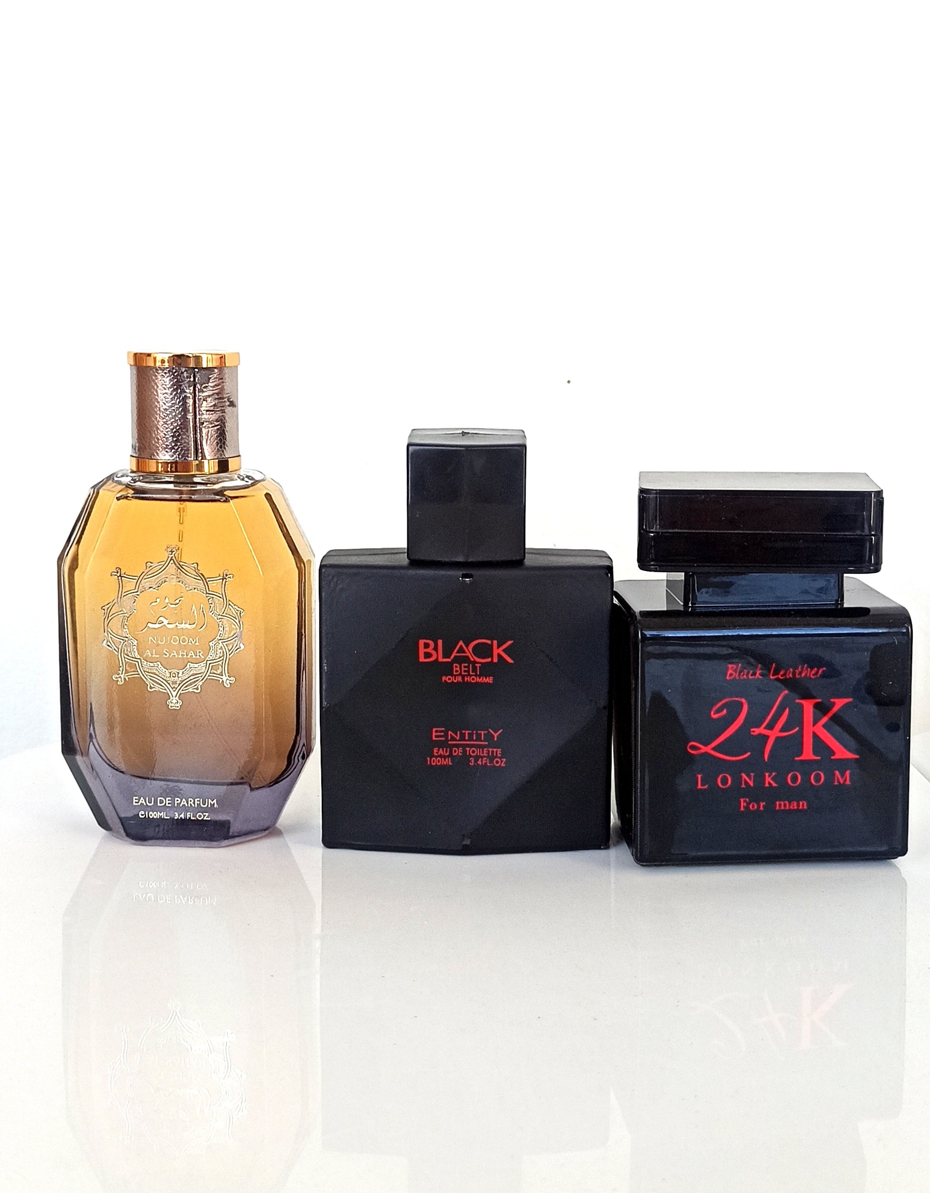 Deal of 3 perfumes najam al sehar . Black belt and 24k