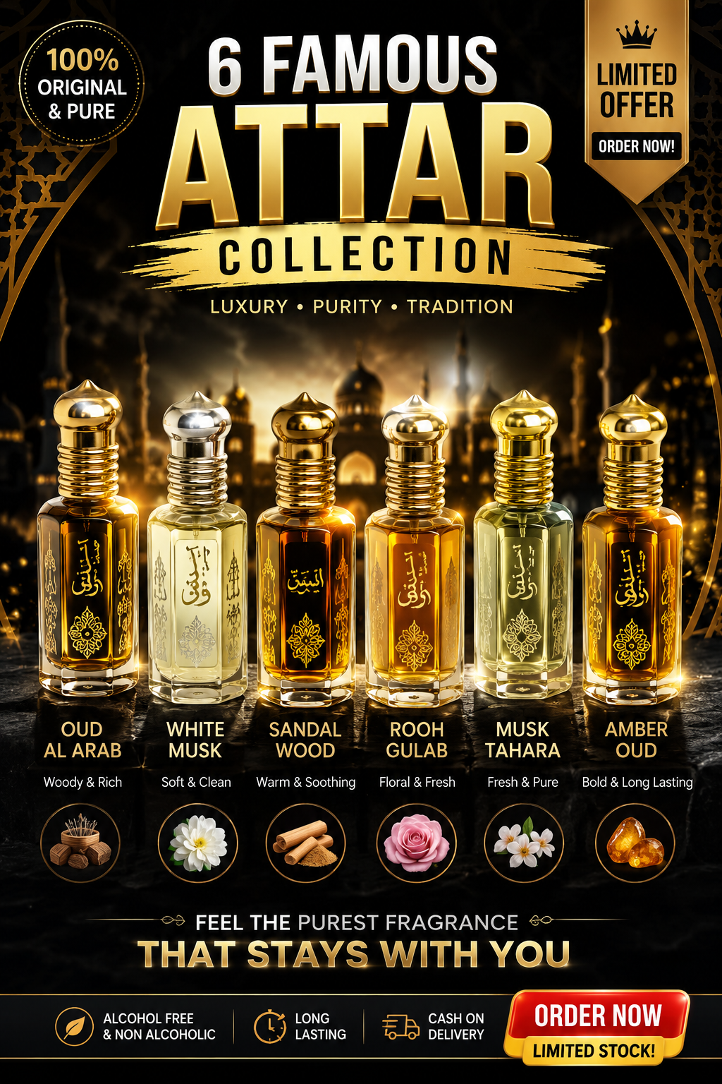 Pack of 6 attar