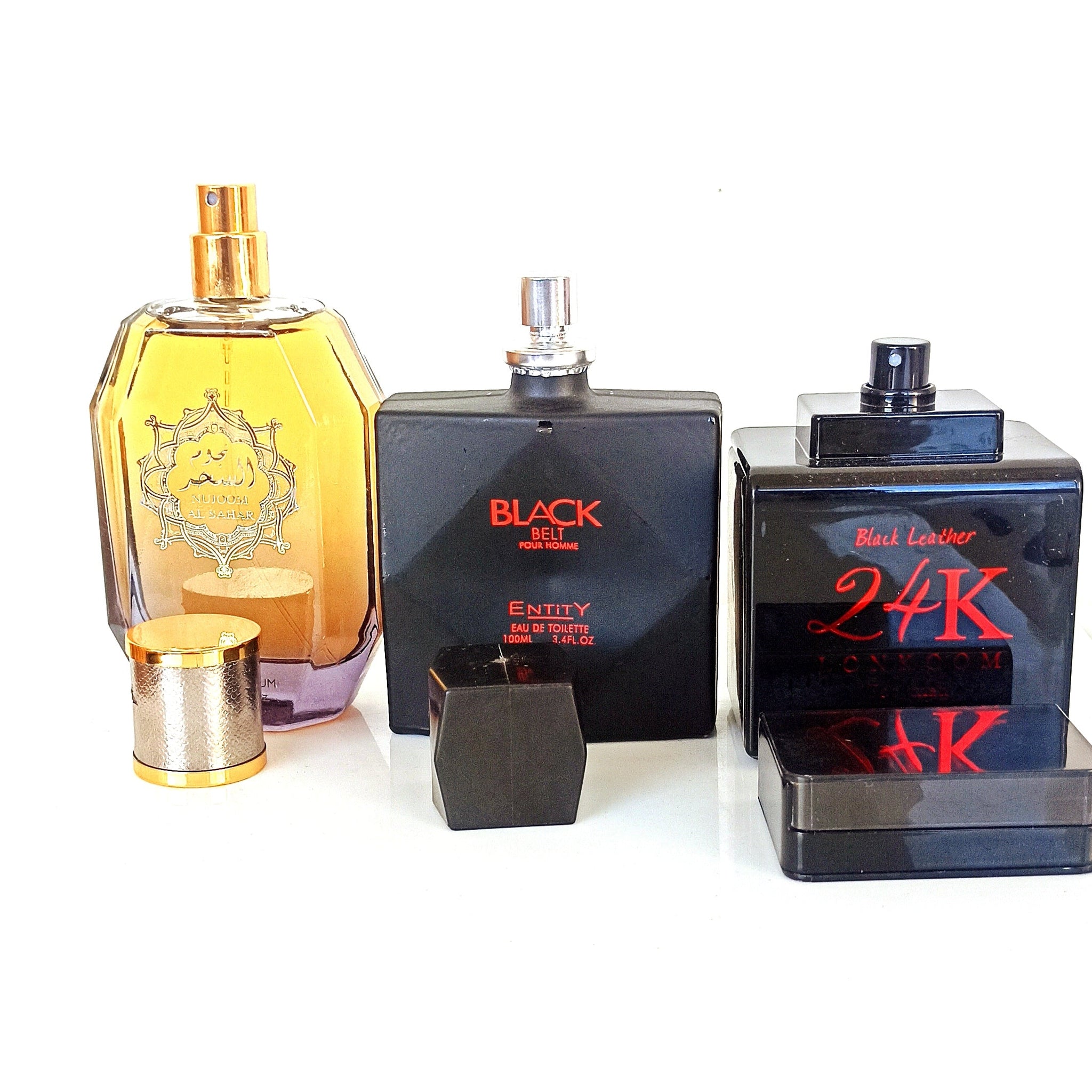 Deal of 3 perfumes najam al sehar . Black belt and 24k