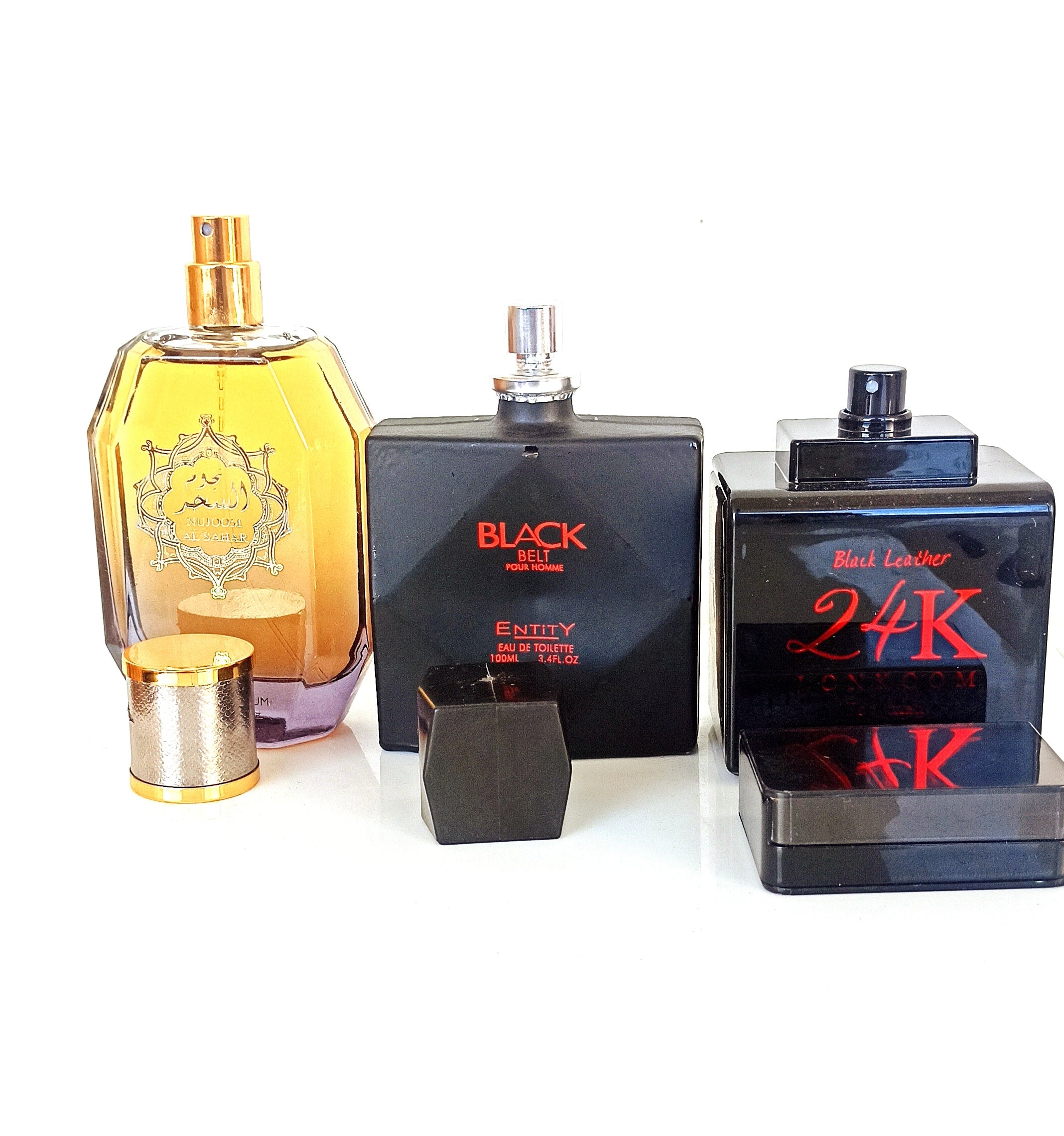 Deal of 3 perfumes najam al sehar . Black belt and 24k